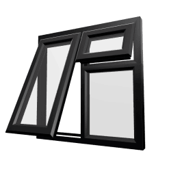 uPVC Window Black Woodgrain