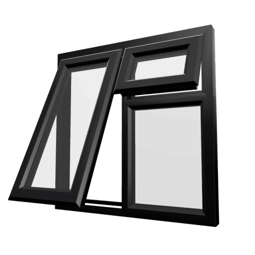 uPVC Window Black Woodgrain