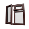 uPVC Window Rosewood Woodgrain