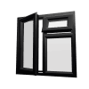 uPVC Window Black Woodgrain