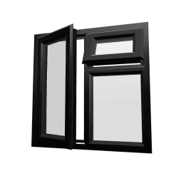 uPVC Window Black Woodgrain