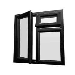 uPVC Window Black Woodgrain