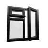 uPVC Window Black Woodgrain