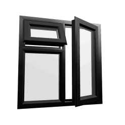 uPVC Window Black Woodgrain