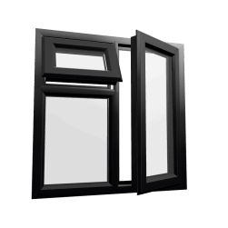 uPVC Window Black Woodgrain
