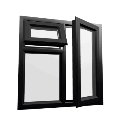 uPVC Window Black Woodgrain
