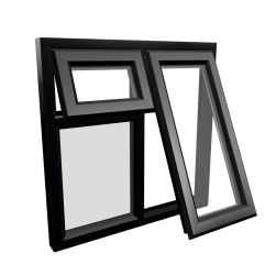 uPVC Window Black Woodgrain