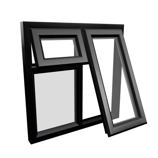 uPVC Window Black Woodgrain