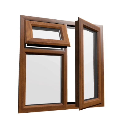 uPVC Window Golden Oak