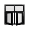 uPVC Window Black Woodgrain