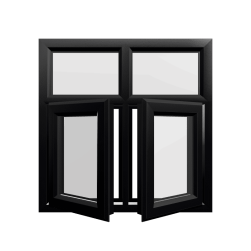 uPVC Window Black Woodgrain