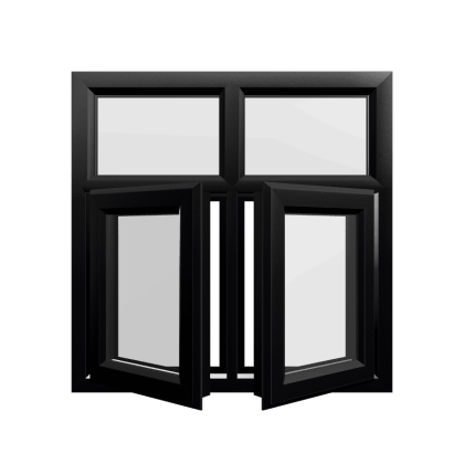 uPVC Window Black Woodgrain