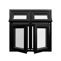 uPVC Window Black Woodgrain