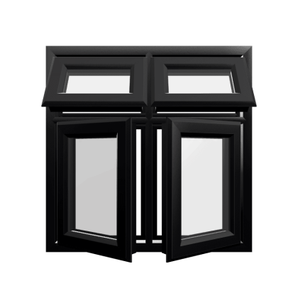uPVC Window Black Woodgrain