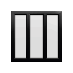 uPVC Window Black Woodgrain