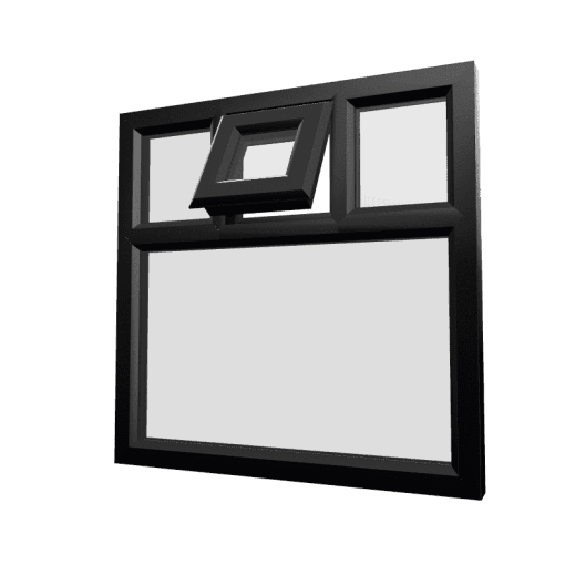 uPVC Window Black Woodgrain