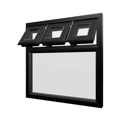 uPVC Window Black Woodgrain