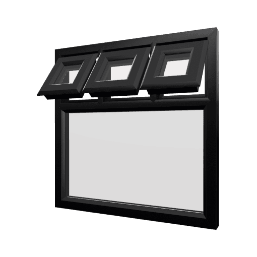 uPVC Window Black Woodgrain