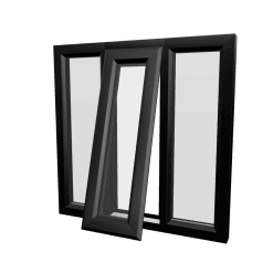 uPVC Window Black Woodgrain