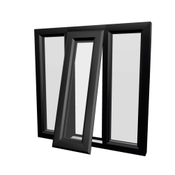 uPVC Window Black Woodgrain