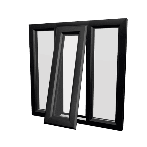 uPVC Window Black Woodgrain