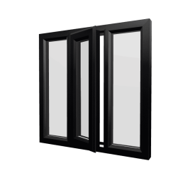 uPVC Window Black Woodgrain