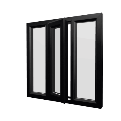 uPVC Window Black Woodgrain