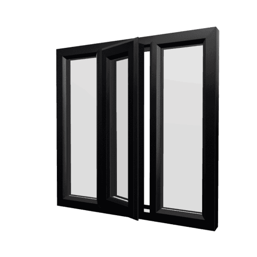 uPVC Window Black Woodgrain