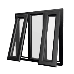 uPVC Window Black Woodgrain