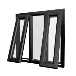 uPVC Window Black Woodgrain