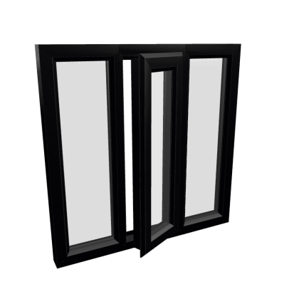 uPVC Window Black Woodgrain