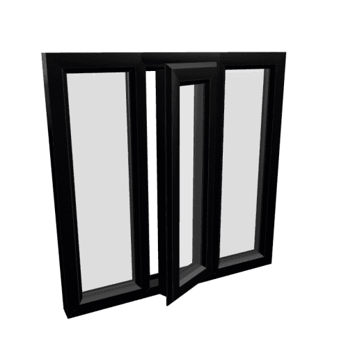 uPVC Window Black Woodgrain