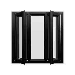 uPVC Window Black Woodgrain