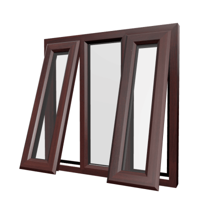 uPVC Window Rosewood Woodgrain