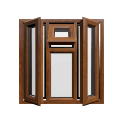 uPVC Window Golden Oak