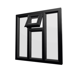 uPVC Window Black Woodgrain