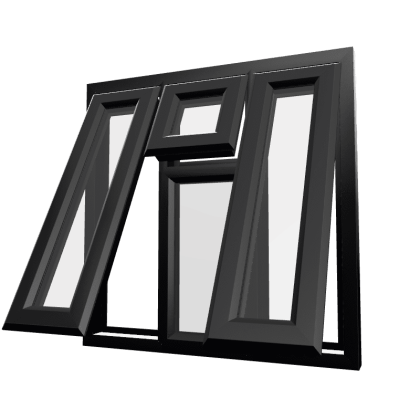 uPVC Window Black Woodgrain