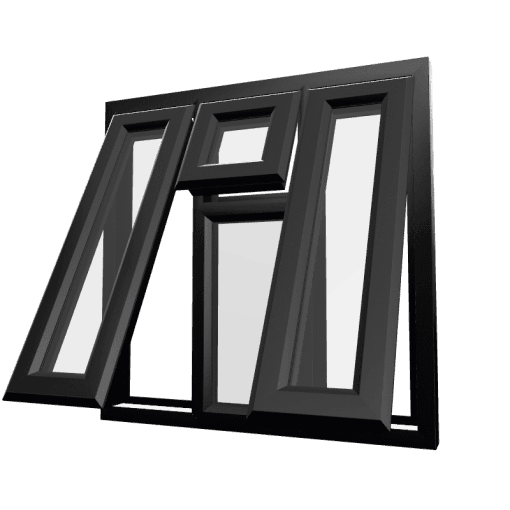 uPVC Window Black Woodgrain