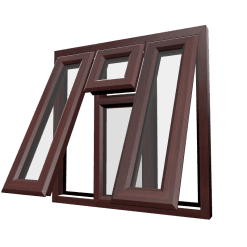 uPVC Window Rosewood Woodgrain