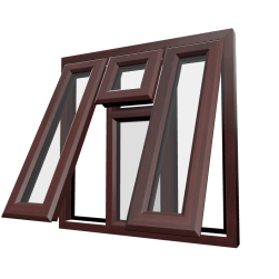 uPVC Window Rosewood Woodgrain