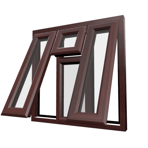 uPVC Window Rosewood Woodgrain