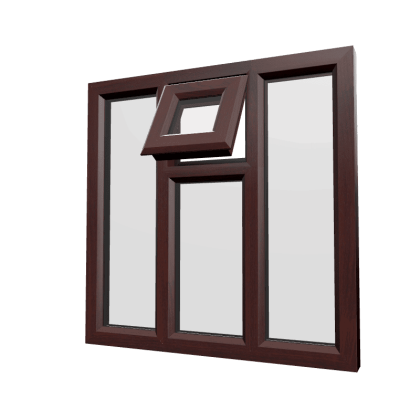 uPVC Window Rosewood Woodgrain