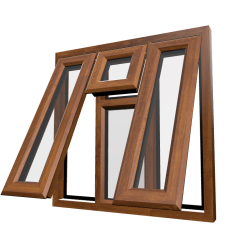 uPVC Window Golden Oak
