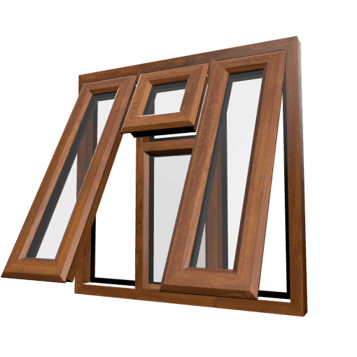 uPVC Window Golden Oak