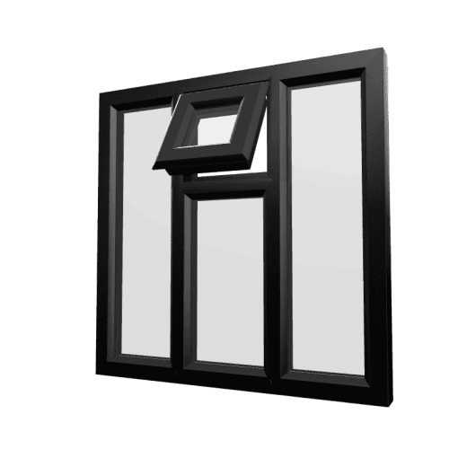 uPVC Window Black Woodgrain