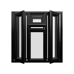 uPVC Window Black Woodgrain