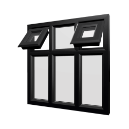 uPVC Window Black Woodgrain