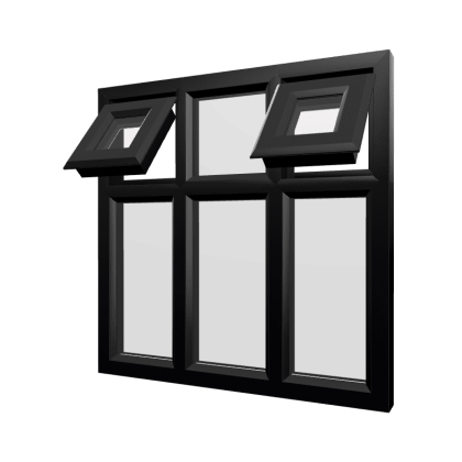 uPVC Window Black Woodgrain