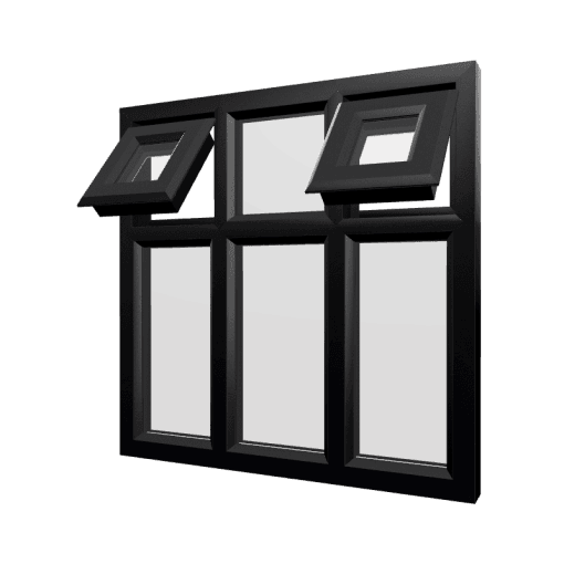 uPVC Window Black Woodgrain