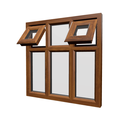 uPVC Window Golden Oak